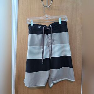 Volcom Black and Gray Board Shorts Quick-Drying